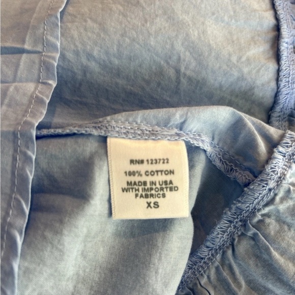 Xirena Lorraine Smocked Tiered Cotton Midi Dress Blue Cottage Prairie Summer XS - Picture 8 of 8